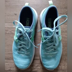 Hoka One One Tivra Sneakers Women US 9 Aqua Mesh Lace Up Athletic Running Shoes